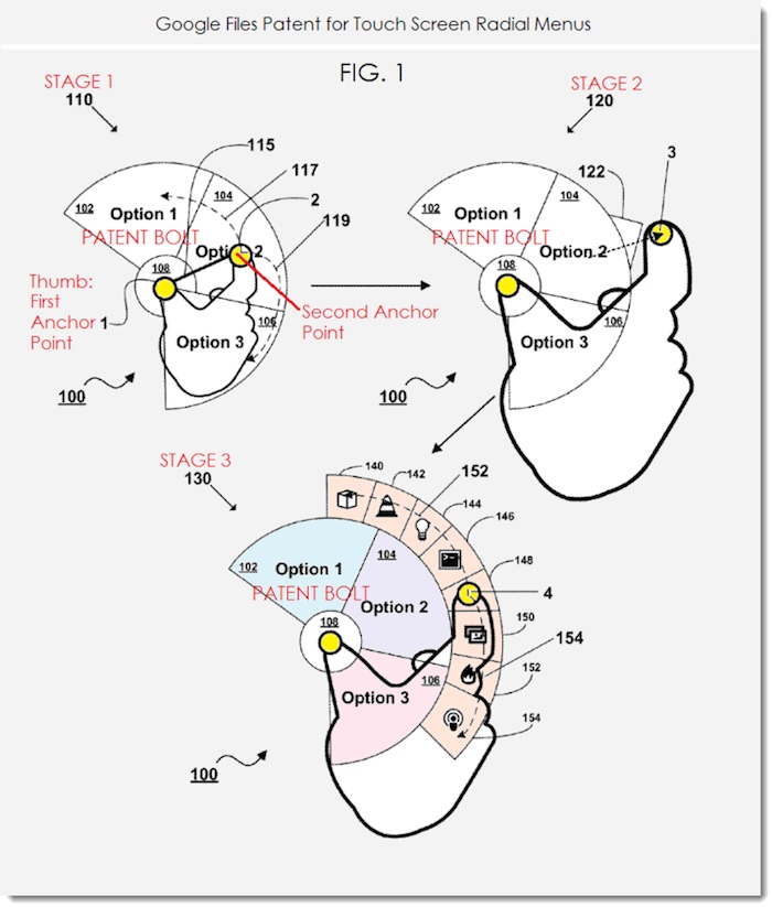 Google brevette un menu radial : Android pourrait en bénéficier