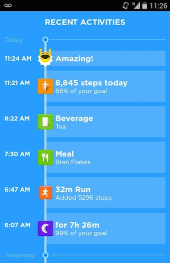Vue de votre récente activité