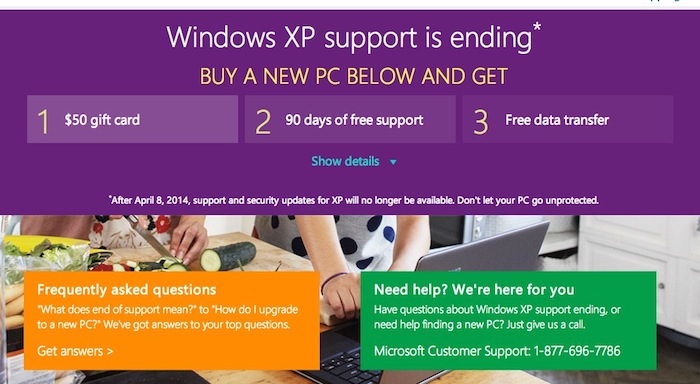 Microsoft veut vraiment que vous quittiez Windows XP