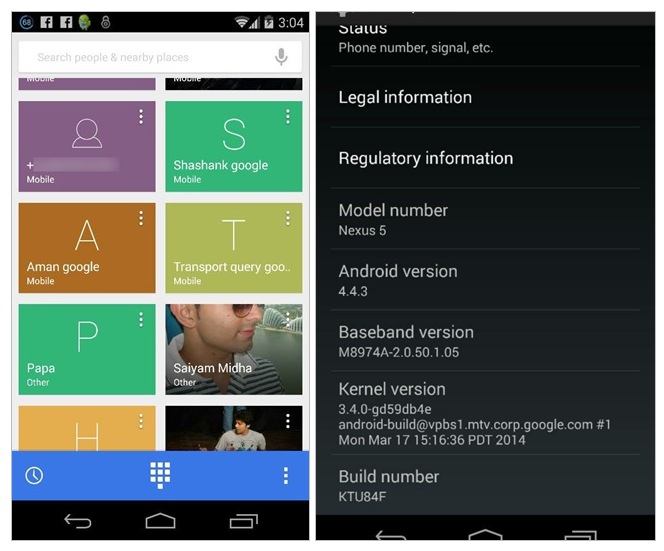 Android 4.4.3 bientôt pour appareils Nexus avec un nouveau dialer