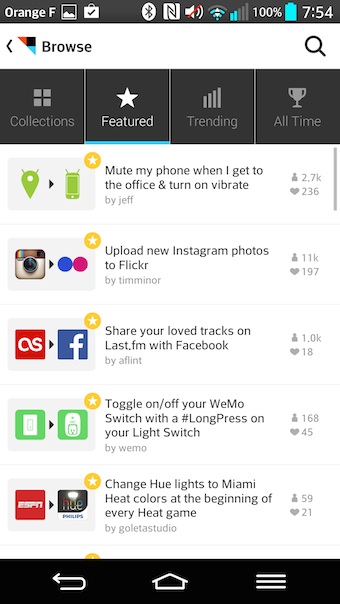 Navigation dans une collection de recettes