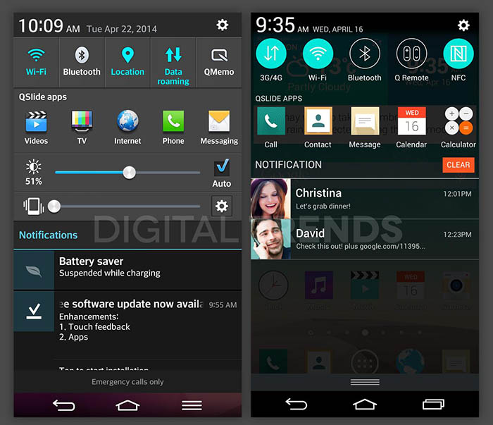 LG G3 UI : notifications