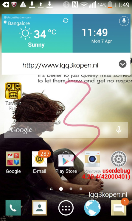 LG G3 : une prétendue capture d'écran montre son interface utilisateur