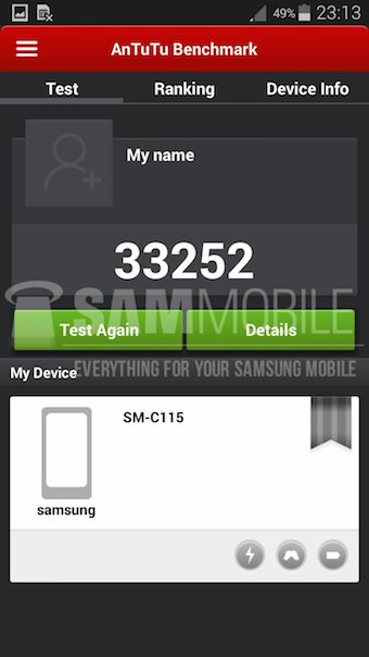 Le Galaxy S5 Zoom obtient un score de 33252 points sur AnTuTu