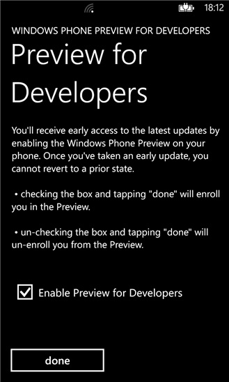Termes de Windows Phone 8.1 Developer Preview