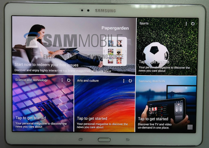 Samsung Galaxy Tab S - vue de face