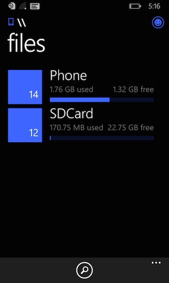 Windows Phone 8.1 : capacité de stockage