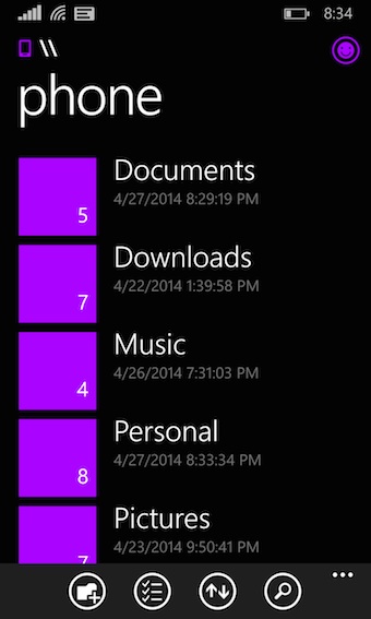Windows Phone 8.1 : visualisation des catégories