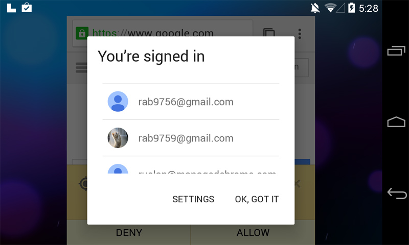 Capture d'écran de Android 5.0 'L'