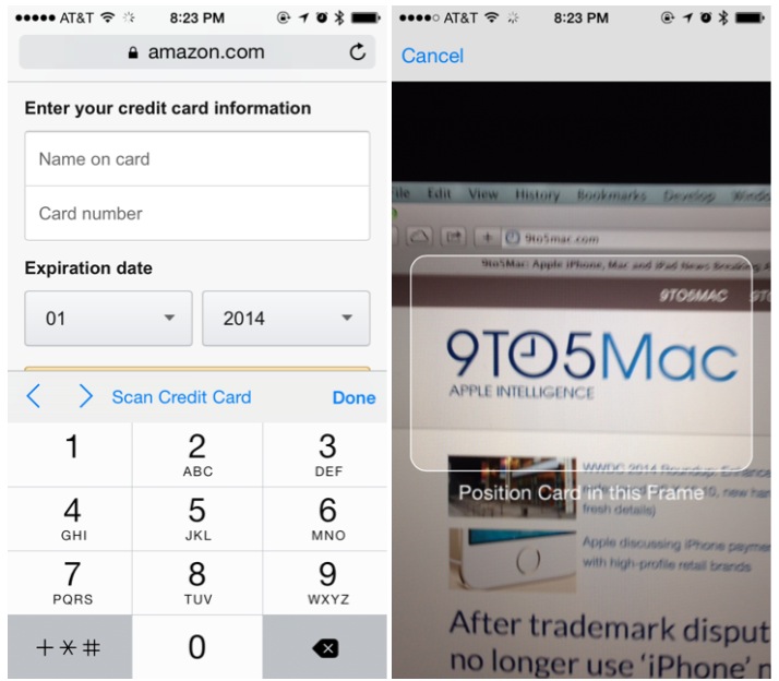 iOS 8 : scannez votre carte de crédit avec la caméra de l'iPhone