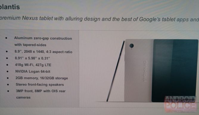 Nexus 9 (Volantis) : une tablette de HTC avec une puce NVIDIA Tegra K1