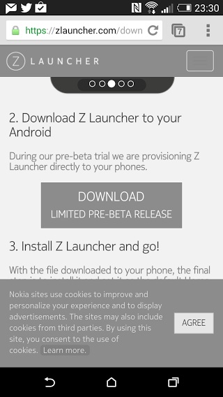 Z Launcher est actuellement disponible qu'en bêta