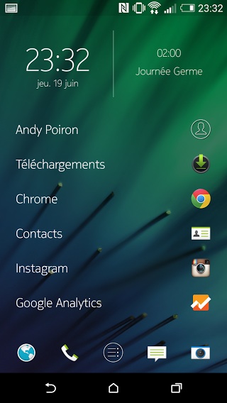 Écran d'accueil de Z Launcher