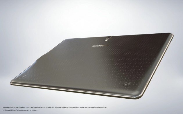 Samsung Galaxy Tab S : vue de dos