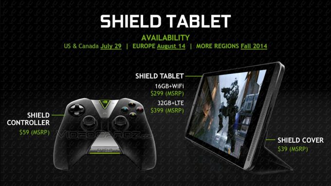 NVIDIA Shield Tablet : informations de tarification