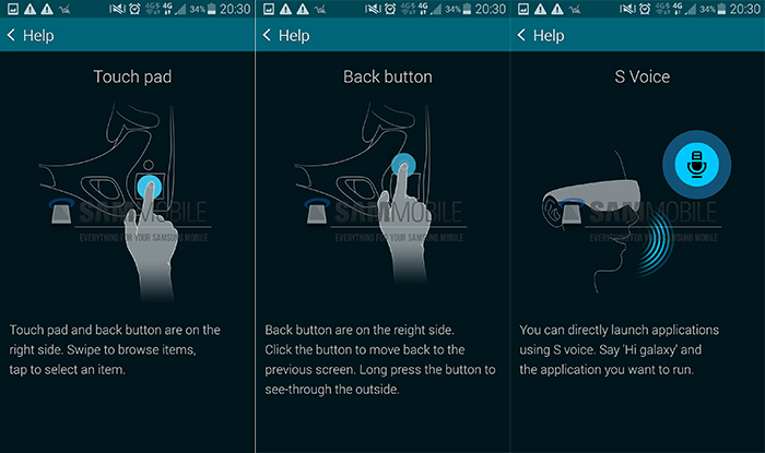 Samsung Gear VR : interactions