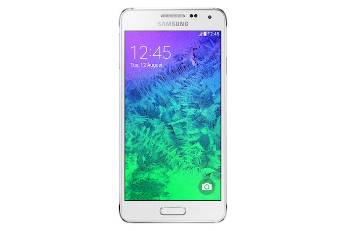 Samsung Galaxy Alpha : vue de face 03 SM G850F 001 white