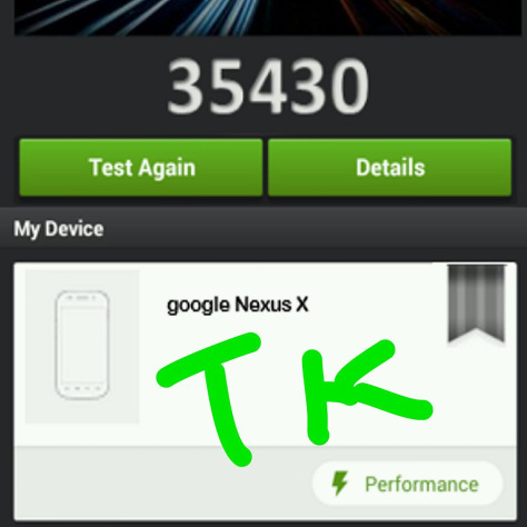 Résultat benchmark AnTuTu Nexus X