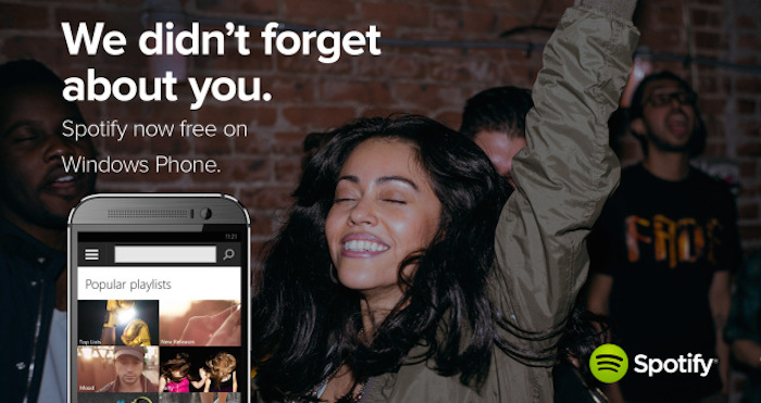 Spotify ajoute de musique en streaming gratuite à son application Windows Phone