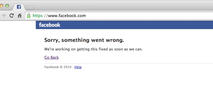 Facebook : Sorry, something went wrong