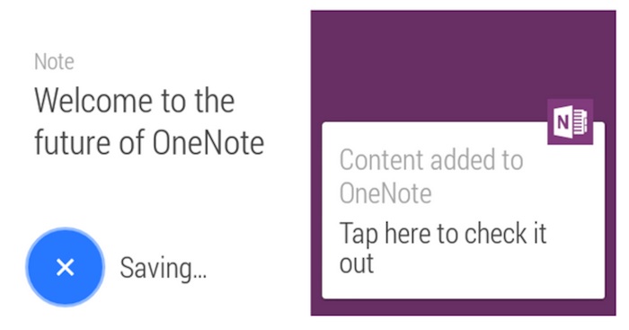 Microsoft apporte OneNote sur Android Wear, et modifie l'app pour iOS 8