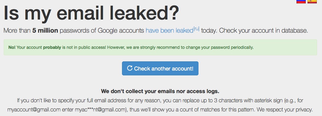 Un outil pour vérifier si votre compte Gmail a été divulguée ... ou pas !