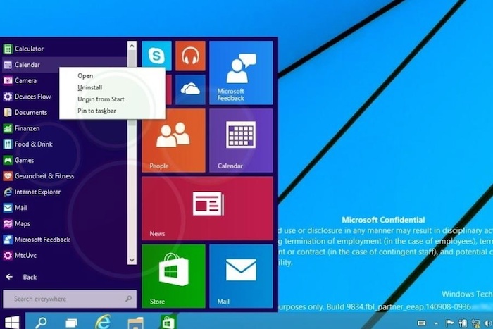 Windows 9 : et maintenant la vidéo du menu Démarrer