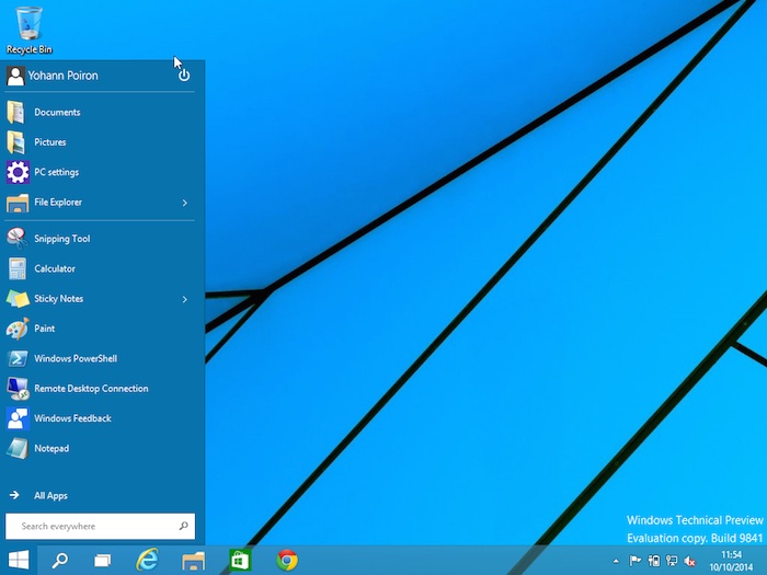 Windows 10 : menu Démarrer en mode Windows 7