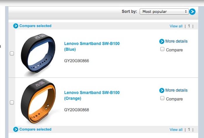 Smartband SW-B100 : le bracelet connecté de Lenovo officialisé