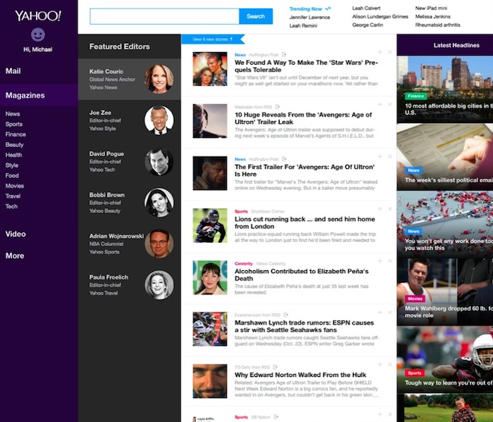 La nouvelle page d'accueil de Yahoo est parfaitement adaptée pour le mobile