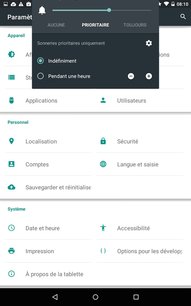 Android 5.0 Lollipop : désactivation des notifications