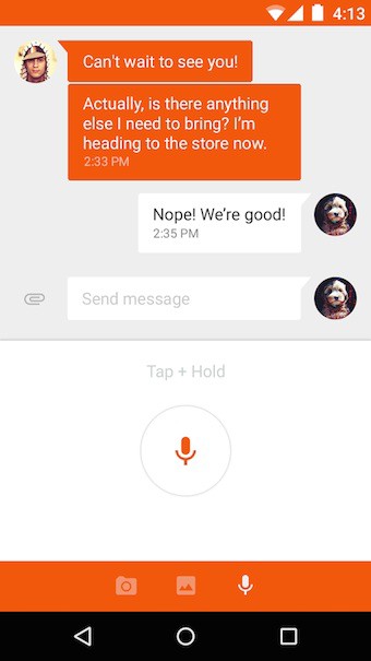 Google Messenger : ajout d'un texte au MMS