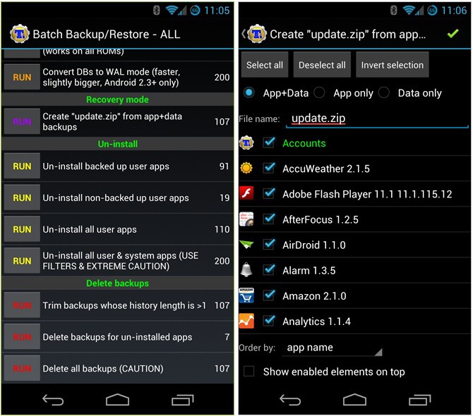 Titanium Backup pour Android 5.0 en version preview