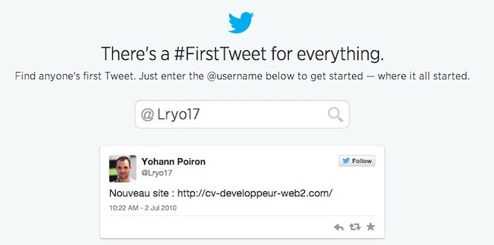 Utilisation du service #FirstTweet Utilisation du service #FirstTweet