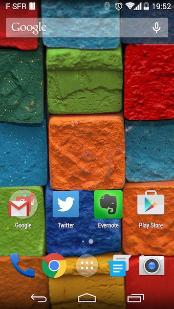 Moto X (2014) : écran d'accueil
