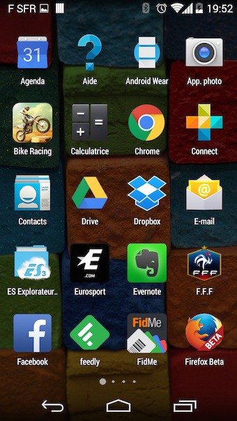 Moto X (2014) : liste des applications