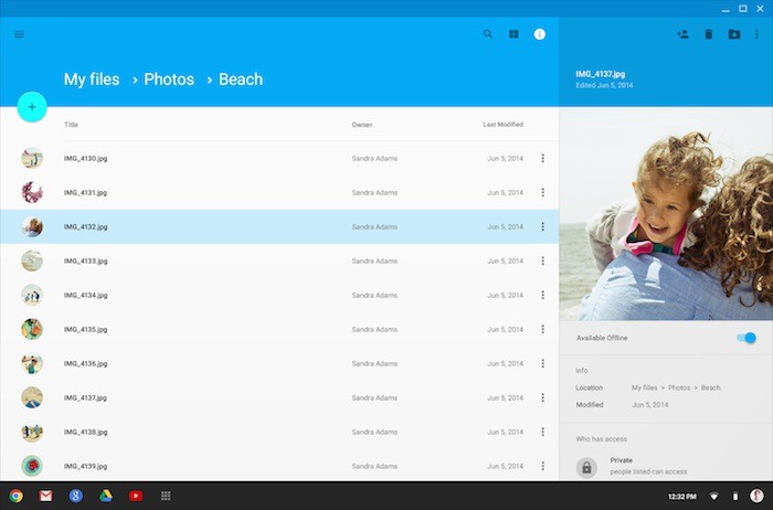 Conception Material Design dans Chrome OS