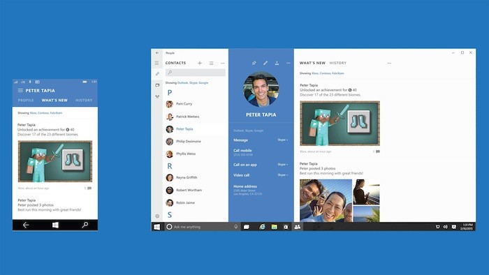 Windows 10 : contacts