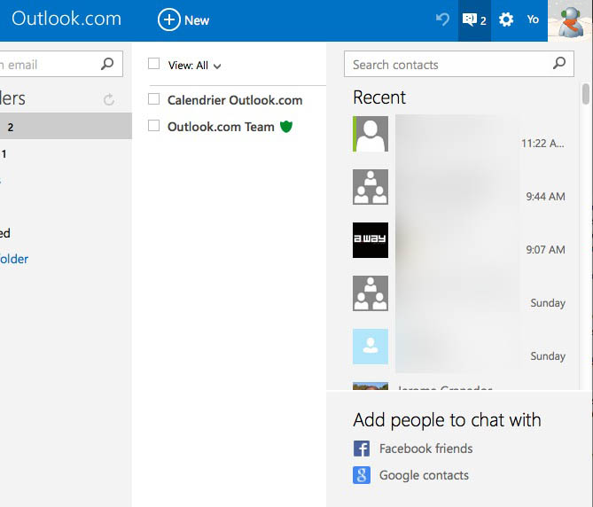 Outlook.com sur Chrome OS