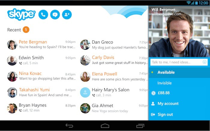 Skype pour Android sur Chrome OS