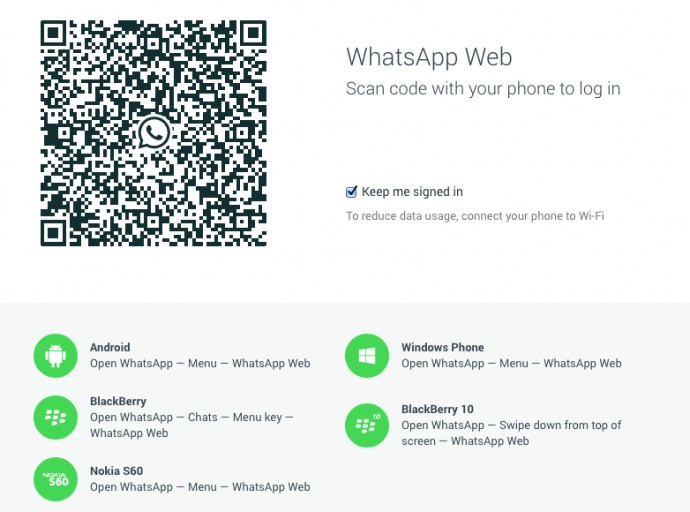 Il faut flasher le QR Code pour profiter de la version web de WhatsApp
