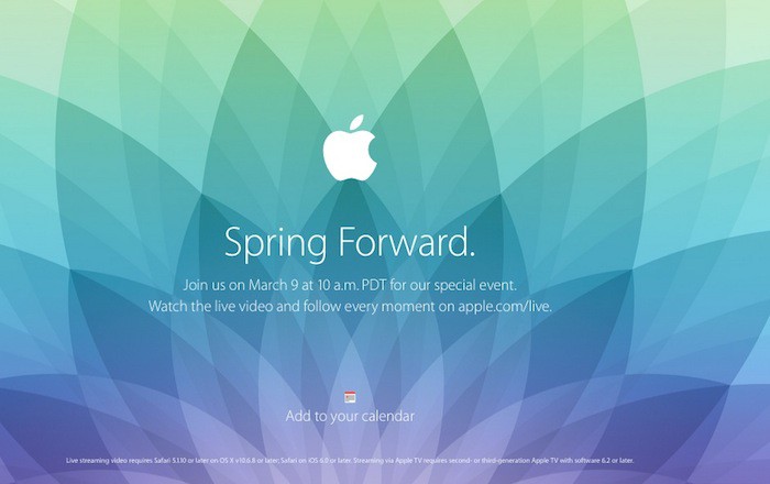 Keynote pour l'Apple Watch prévue le 9 mars