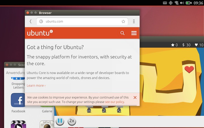 Ubuntu Touch : les applications peuvent fonctionner en mode fenêtré