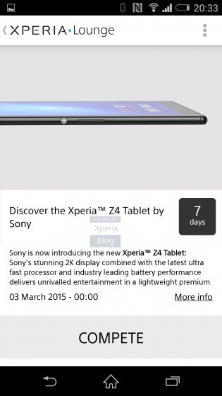 Xperia Z4 Tablet : Sony la dévoile accidentellement