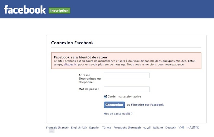 'Facebook sera bientôt de retour' : ne vous déconnectez pas !