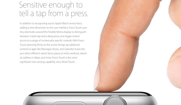 La technologie Force Touch sur l'Apple Watch