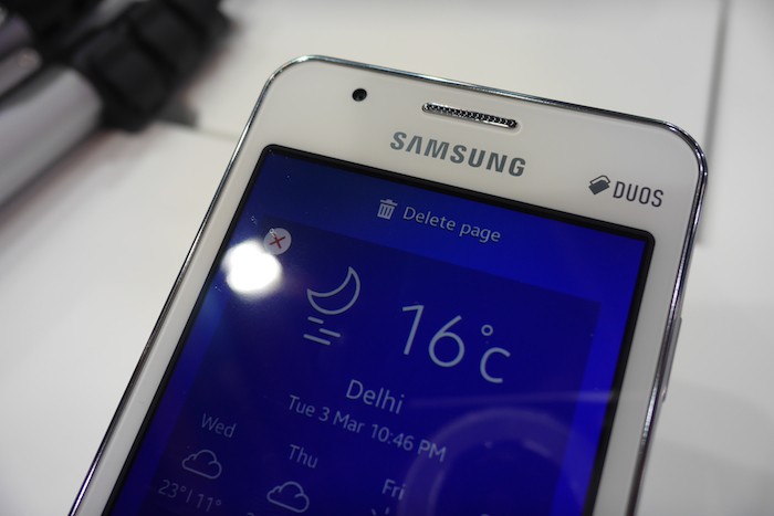 Samsung Z1 : haut du smartphone