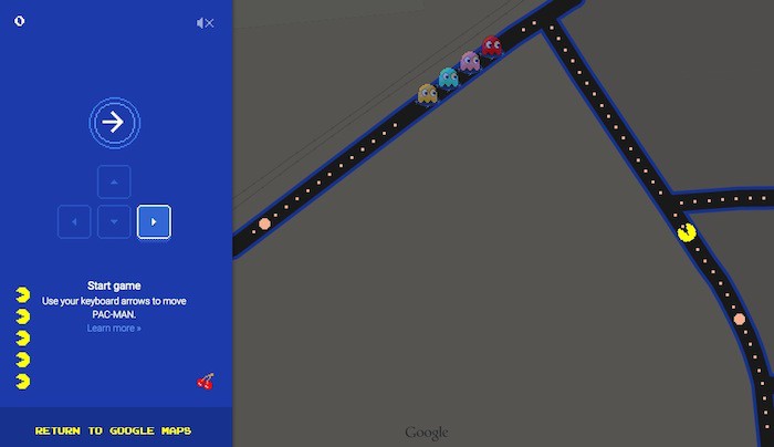 Jouer à Pac-Man dans Google Maps
