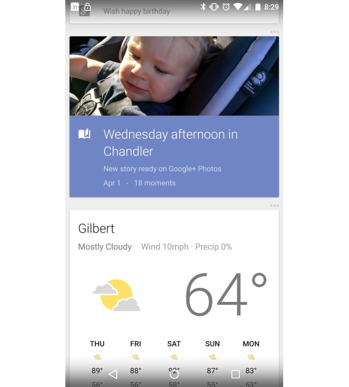 Google Now prêt à afficher des informations de Google+