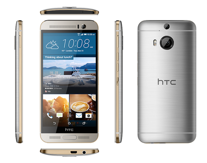 HTC One M9+ : modèle argent et or
